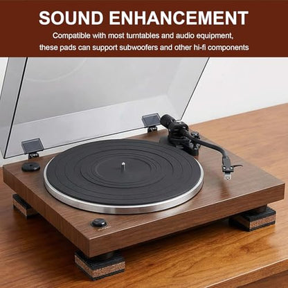 12 Pack Sound Isolation Pads, 2" x 2" x 7/8" EVA Vibration Dampening Pads for Turntables, Speakers, Subwoofers to Reduce Noise and Skipping