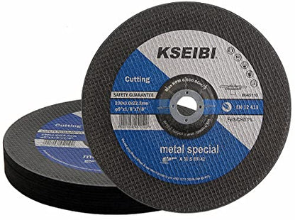 KSEIBI 645110 Grinding Wheels 10-Pack, Aluminum Oxide Discs for Metal & Stainless Steel, 9" x 1/8" x 7/8", Aggressive Grinding for Angle Grinders, Depressed Center Design - size: 9" x 1/8"