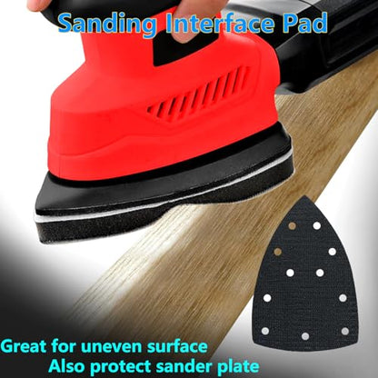 FOWOK 160Pcs Sandpaper for Skil Detail Sander with 3Pcs Foam Sanding Pad - size: Standard Sandpaper with 3 Pads