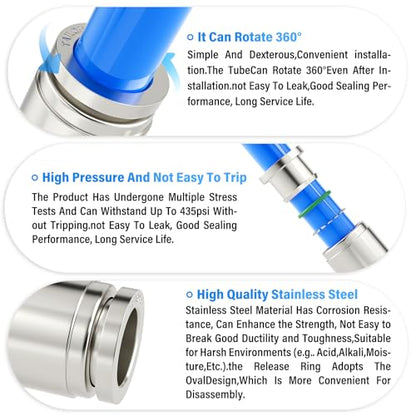 TAILONZ 8mm OD Elbow 304 Stainless Steel Push to Connect Fittings 1Pcs - size: 8mm OD