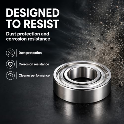 10 PCS R188-ZZ Deep Groove Ball Bearings, 1/4 Inch x 1/2 Inch x 3/16 Inch Miniature Bearings, Double Metal Sealed Shielded Precision Ball Bearings (R188-ZZ)
