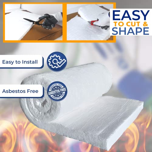 SIMOND STORE Ceramic Fiber Blanket, 2" x 24" x 36", 2400°F High Temperature - size: 2" x 24" x 36"