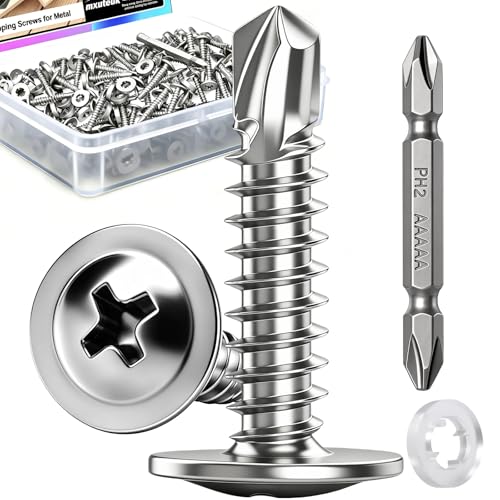 mxuteuk 340PCS #8×1" Self Tapping Screws,410 Stainless Steel - size: SV #8×1"