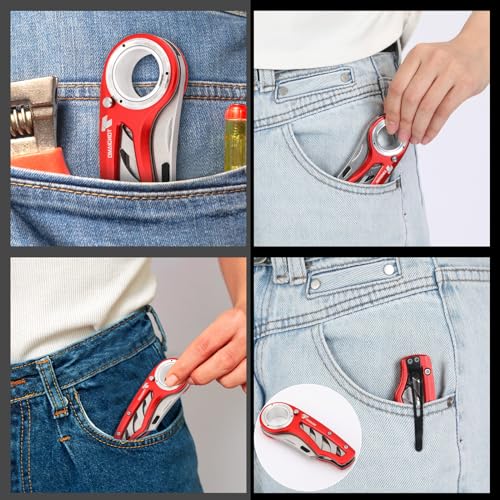 Tondiamo 2 Pcs Folding Pocket Utility Knife Box Cutter, Red - color: Red