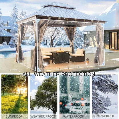 LC&QS Clear Tarps Heavy Duty PVC, Transparent Tarp Durable Waterproof Dustproof Windproof, Tarpaulin with Grommets & Ropes for Greenhouse, Patio, Garden, Pavilion, Chicken, Porch, Outdoor（8' x 20'） - size: 8' x 20'（2.4x6m）