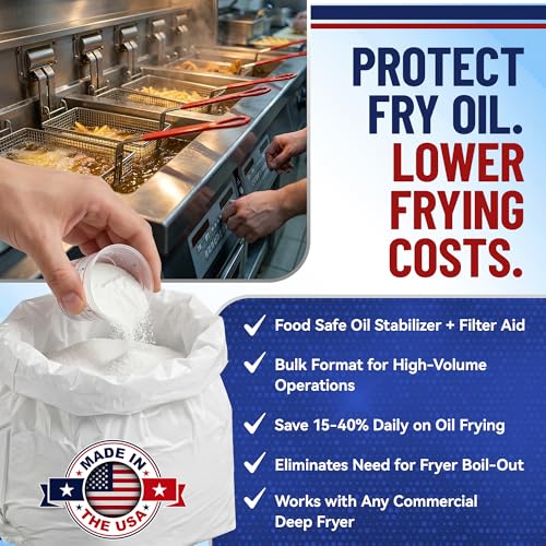 MirOil L104 Fry Powder Oil Stabilizer - 4 Gallon - Filter Aid for Cleaner Frying Oil - Better Tasting Food, Extended Cooking Life - Reduced Grease Buildup - Bulk FryPowder Fryer Cleaner (1 x 4 Gal) - size: 4 Gallons