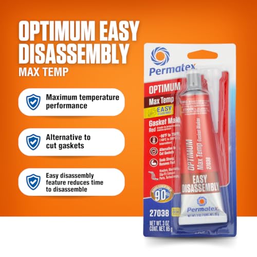 Permatex 27038 Optimum Red High Temperature Gasket Maker, 3 oz - size: 3.35 Fl Oz., style: Optimum
