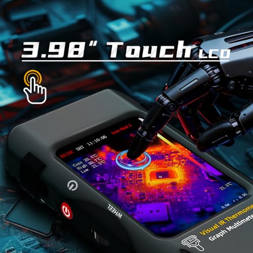 BSIDE Thermal Imaging Camera Multimeter with Macro Lens, 320x320 IR Resolution with 15 Thermal Palettes, 20000 Counts with 3.98" Touch LCD, Measures Cap, AC Clamp, Temp Diode for Electrical Electronic