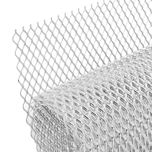 AggAuto 47x16 inches Car Pickup Truck Grill Mesh 6x12mm Rhombic Hole Silver - color: Silver, size: 6x12mm Rhombus