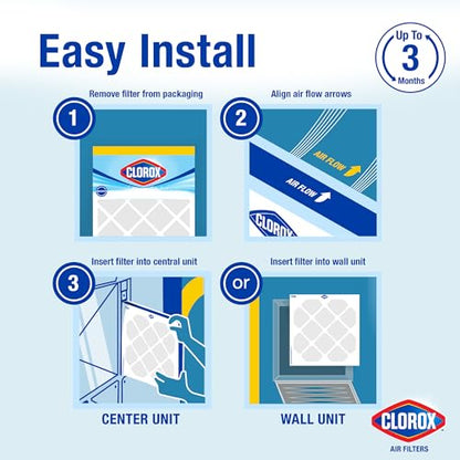 Clorox 14x14x1 Air Filter, MERV 8 Pleated HVAC AC Furnace Air Filters for Lint, Dust and Pollen, MPR 600 & FPR 5 – Pack of 4 - style: MERV 8 Standard