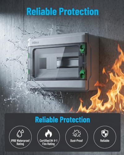 Circuit Breaker Box, IP66 Distribution Protection Box (HA-12 Way-H) - size: HA-12- 11.6x9x4.7 INCH