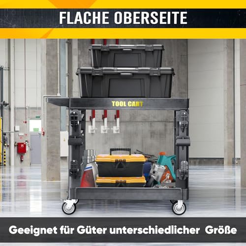Flat Top Utility Cart, 600LBS Capacity Heavy Duty Flat - color: Black