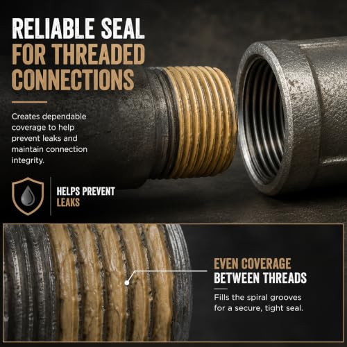 SUPPLYGIANT Gold Thread Sealant 16 oz Pipe Thread Compound with NSF Certification Non Toxic Formula Industrial Grit - size: 16 Ounces