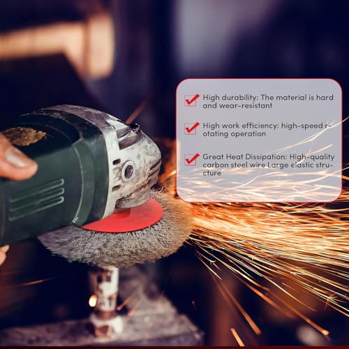 12 Pack Wire Wheel for Angle Grinder, 4-1/2" Heavy Duty Carbon Steel Knotted Wire Brush, 5/8"-11 Arbor, Rapid Rust Removal & Polishing, Angle Grinder Wheel Brush Combo Set