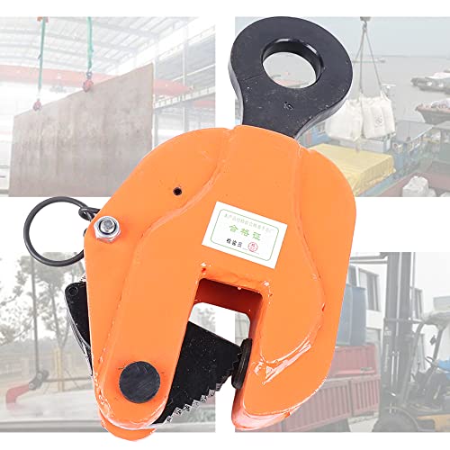 Vertical Plate Clamp, 3 Tons Vertical Hanging Steel Plate Clamp Lifting Crane Clamp Stainless Steel for Lifting and Transporting