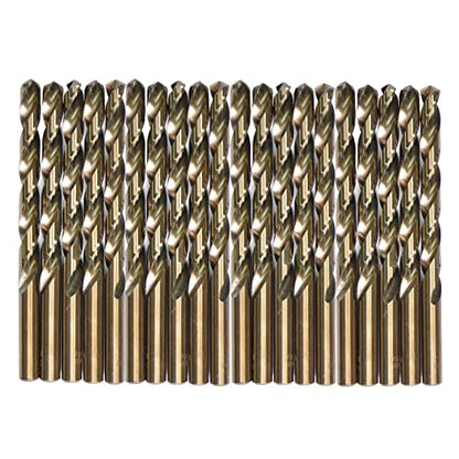 15/64" Cobalt Drill Bits(20PCS), M35 HSSCO High Speed Steel Jobber Length Twist Drill Bit Set for Hardened Metal, Stainless Steel, Cast Iron, Plastic and Wood - size: 15/64"(20PCS)
