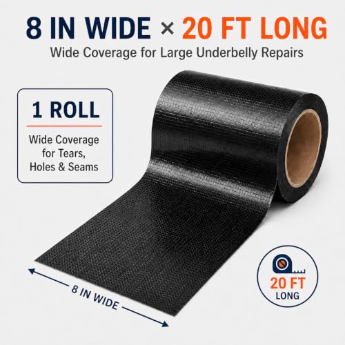 RV Underbelly Repair Tape, 8 in x 20 ft, Waterproof Fabric Tape - size: 8" x 20 Ft