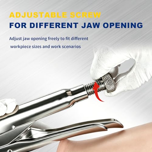 Curved Jaw Locking Pliers 10-Inch, Adjustable Vise Grips with Wire Cutter, Chromium-Vanadium Steel Vice Grips for Clamping, Welding, and Pipe Work - size: 10-Inch