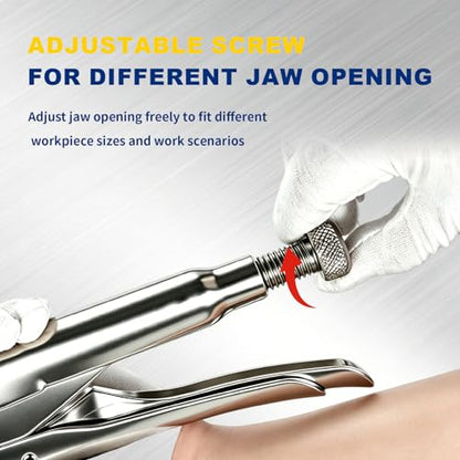 Curved Jaw Locking Pliers 10-Inch, Adjustable Vise Grips with Wire Cutter, Chromium-Vanadium Steel Vice Grips for Clamping, Welding, and Pipe Work - size: 10-Inch