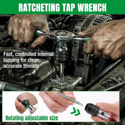 SK 5-Piece Ratcheting Tap and Die Drive Tool Set, Thread Repair Kit - size: 5 PC