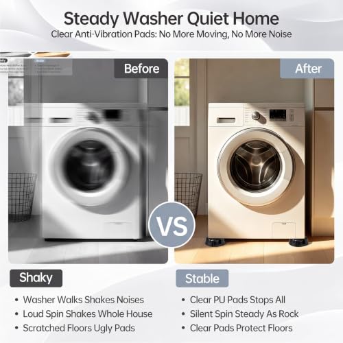 Anti Vibration Pads for Washing Machine, 4Pcs - color: Black, size: 4pcs