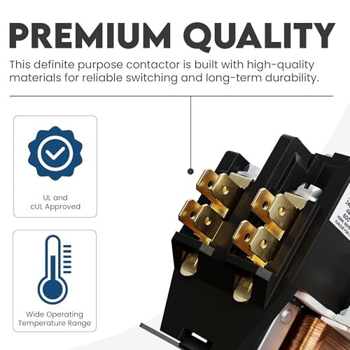 1-Pole Definite Purpose Contactor, 40A, 24V Coil, UL Recognized, A2L Cert. - size: 1P 40A 24V coil