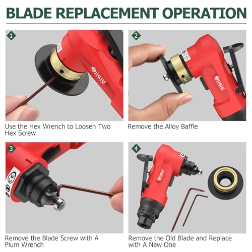 Upgraded Pneumatic Chamfer Tool with Straight Guide Plate Save Guide Wheels - color: Red