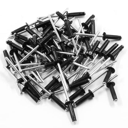 Jiozermi Aluminum Tri-Fold Rivets, 5/32" x 5/8", Black - color: Black, size: 5/32" x 5/8"