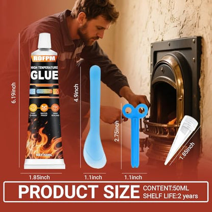 High Heat Silicone Glue Black, 100ml High Temp Resistant Sealant Set - color: Black
