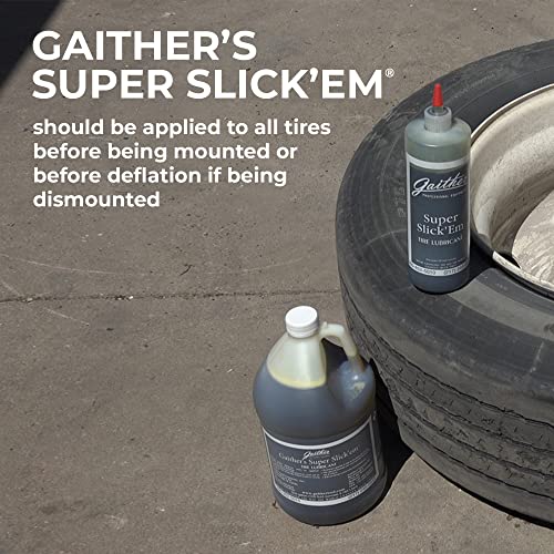 Gaither Super Slick'Em Tire Lubricant - Lube for Changing Tires, Great for Mounting, Dismounting, and Bead Breaking, Case of 4-1 Gallon Bottles