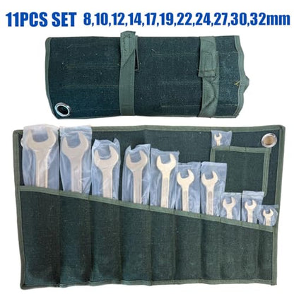 Nixalith 11PCS Non-Sparking Combination Wrench Set,8,10,12,14,17,19,22,24,27,30,32mm, Aluminum Bronze,Metric,12-Point Spark-free Spanner,Corrosion-resistance,Low-magnetic - color: 11pcs Set