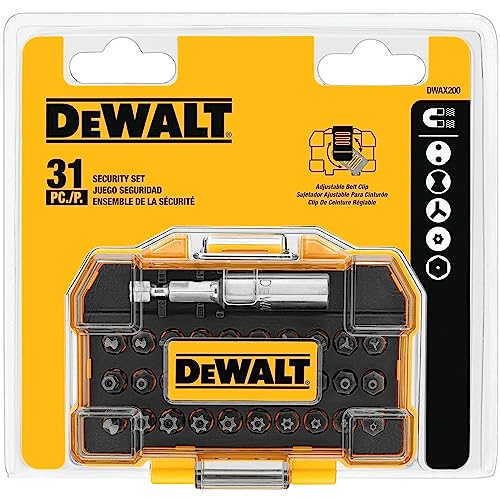 DEWALT Security Bit Set, 31-Piece Screwdriver Bit Set with Case, Universal 1/4 In Hex, Includeds Magnetic-Bit Holder (DWAX200) (Pack of 5) - size: One Size (Pack of 5)
