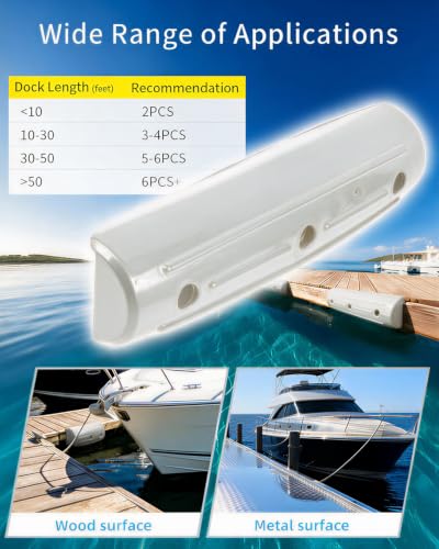 OCEANBROAD Dock Fender Bumpers, 17" Horztial Dock Bumpers for Edge Side - color: White, style: 2 Pack