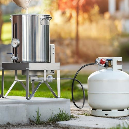 0-30 PSI Adjustable Propane Regulator with Gauge, 5 FT - size: 5 Feet
