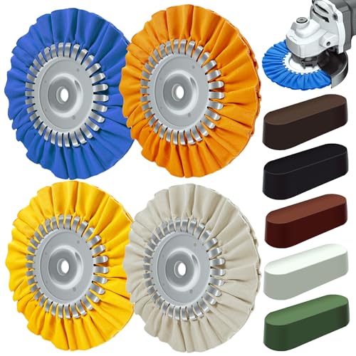 9PCS Aluminum Polishing Kit,Buffing Wheel with Solid One-Piece Hub - size: 9PCS Complete Set