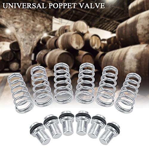 Fdit 6Pcs Universal Poppet Valve Spring Beer Replacement Stainless Steel Beer Parts Fits Ball & Pin Lock Keg Post
