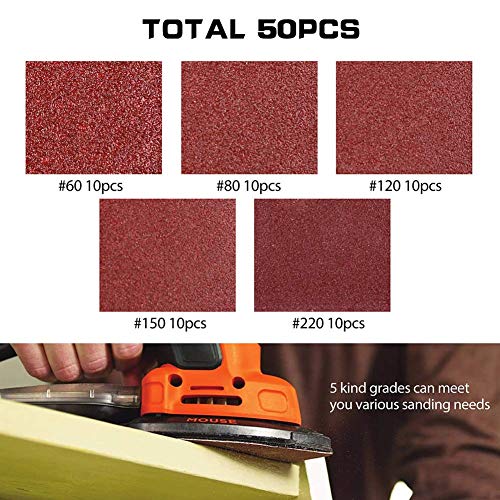 LotFancy Sanding Pads for Black and Decker Mouse Sanders Bundle, Total 100PCS