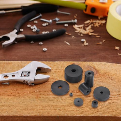 uxcell 5Pcs Rubber Spacers, 25mm OD, 8mm ID, 25mm Thick Black Round Anti Vibration Rubber Pads Isolation Bushings Washer for Home Cars Boat(0.98"OD x 0.31" ID x 0.98" Thick) - size: 25mm OD x 8mm ID x 25mm Thick
