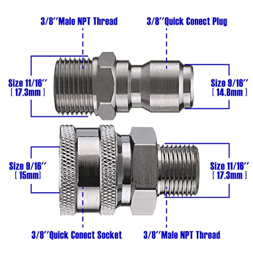 Tool Daily High Pressure Washer Ball Valve Kit, 3/8 Inch Quick Connect