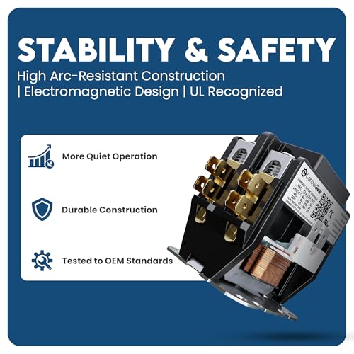 2-Pole Definite Purpose Contactor, 30A, 24V Coil, UL Recognized, A2L Cert. - size: 2P 30A 24V coil