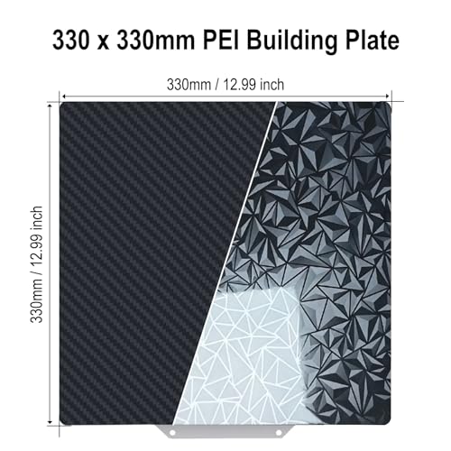 330x330mm PEO + PET Build Plate for Elegoo Neptune 3 Plus / 4 Plus - size: 330x330mm