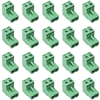 20pcs 2P 5.08mm Angle PCB Screw Terminal Block - size: 20pcs 2P 5.08mm