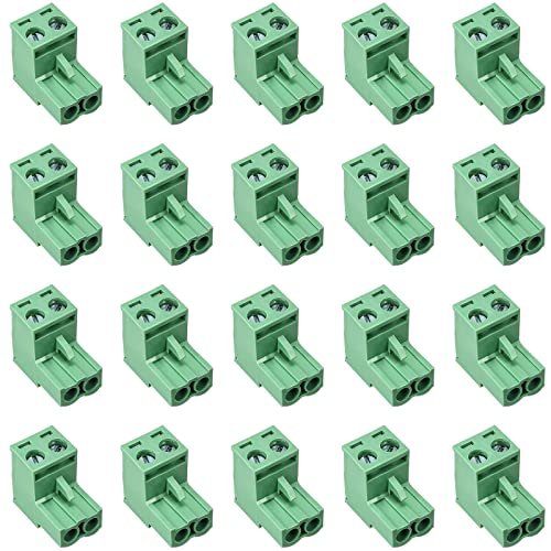 20pcs 2P 5.08mm Angle PCB Screw Terminal Block - size: 20pcs 2P 5.08mm