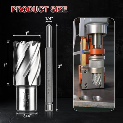ANGELSWORD M2 HSS Annular Cutter,Diameter 1" x Depth 1",Mag Drill Bit - size: J. 1" Diameter, style: HSS 1" Cut Depth