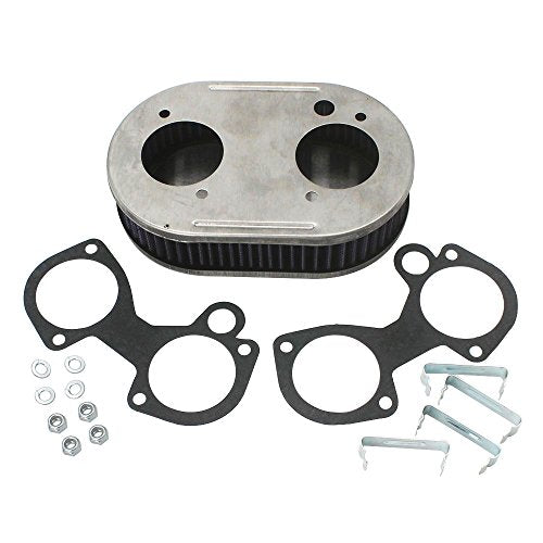 KIPA Air Filter assembly For arbuertor DCOE 40DCOE 45DCOE 48DCOE 40 45 45 mm Stainless Plate washable filter element 1 3/4" Tall With Mounting gasket hardware 56-1310 OEM # 99217.517 99217517
