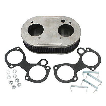 KIPA Air Filter assembly For arbuertor DCOE 40DCOE 45DCOE 48DCOE 40 45 45 mm Stainless Plate washable filter element 1 3/4" Tall With Mounting gasket hardware 56-1310 OEM # 99217.517 99217517