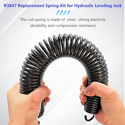 2 Pack R3847 Spring for RV Hydraulic Leveling Jacks Black 13-3/8"