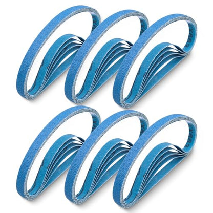 1/2x18 Inch Zirconia Sanding Belts 60 Grit, 30 Pack - color: 60 Grit, size: 1/2x18 inch