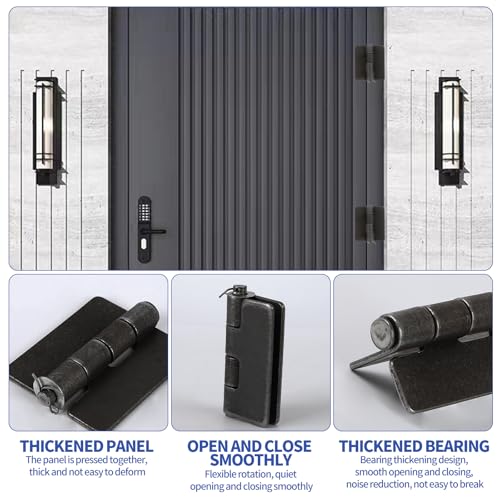 10 Pack 3.34" x 2.8" Weld Hinges, 3.5 mm Heavy Duty Steel Butt Hinges