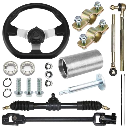 PRO BAT 270mm/10.6'' Steering Wheel Kit w/ 22mm Handlebar Mounting Clamps - size: 10.6'' Steering Wheel 16.5'' Gear Rack Kit